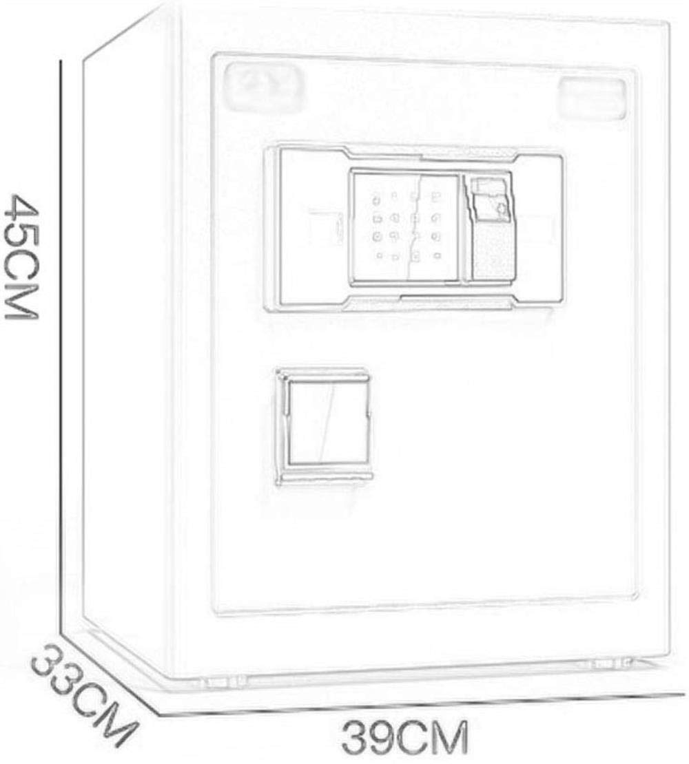 Caja fuerte de alta seguridad con huellas dactilares para el hogar y la oficina, gran capacidad, 45 x 33 x 39 cm, armario de seguridad de acero antirrobo, marrón, protegido con contraseña, resistente