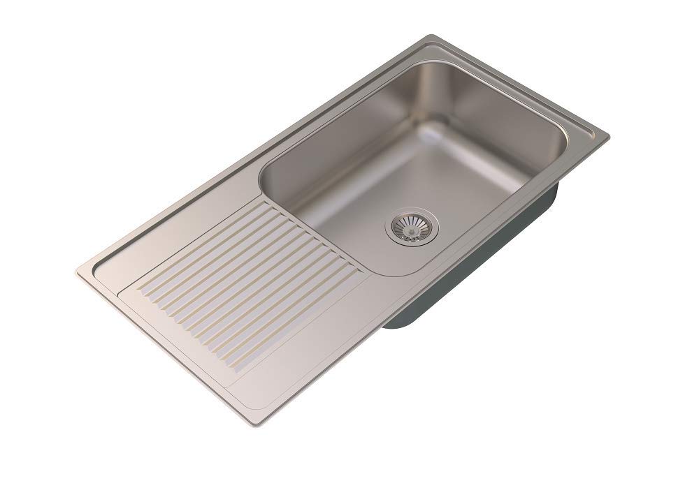 Carysil Vogue Single Bowl Drainer Stainless Steel Kitchen Sink 40x20x9 - Matt Finish (B00PQ7XX4C) Amazon Price History, Amazon Price Tracker