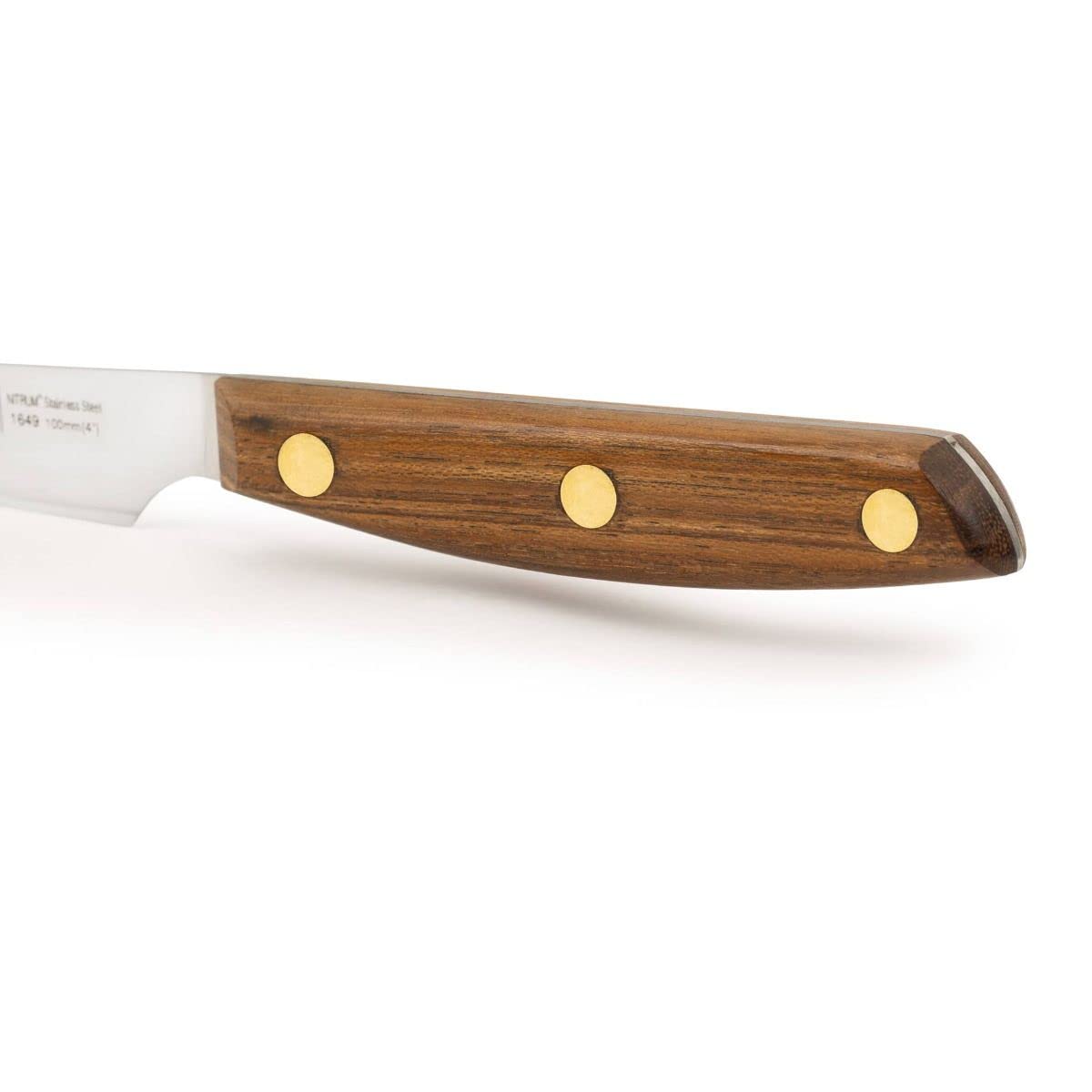 Arcos Serie Nordika - Set 4 Cuchillos Chuleteros - Acero Inoxidable NITRUM - Hoja de 100 mm - Mango de Madera Ovengkol 100% natural de bosques certificados FSC® - Embalaje 100% reciclado