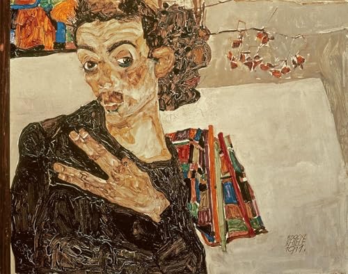 Tableau autoportrait d'Egon Schiele impression sur toile d'art élégante pour mur