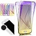 Produktbild Nadoli 360 Grad Handyhülle für Huawei P20 Lite,Transparent Full-Body Weich Flexibel Gradient Lila + Gelb Durchsichtig Schutzhülle für Huawei P20 Lite,Rosa + Gelb