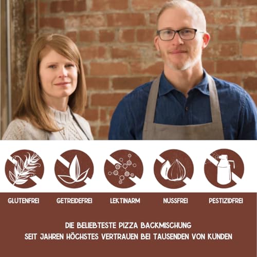 Ruut Glutenfreie Pizza Backmischung - Ohne Zusatzstoffe, Paleo, glutenfrei, getreidefrei, laktosefrei | Dünner, knuspriger Pizzaboden wie in Italien (900g)