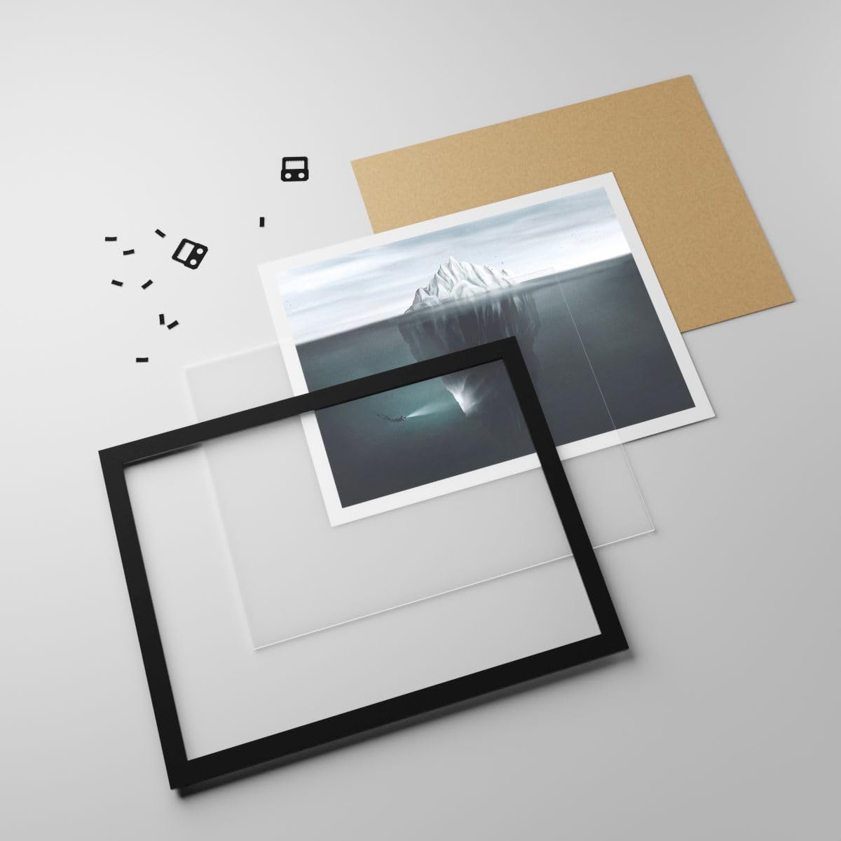 ARTTOR Poster da Parete 70x50 cm Cornice Nera Paesaggi Marino - 5951 - P2B