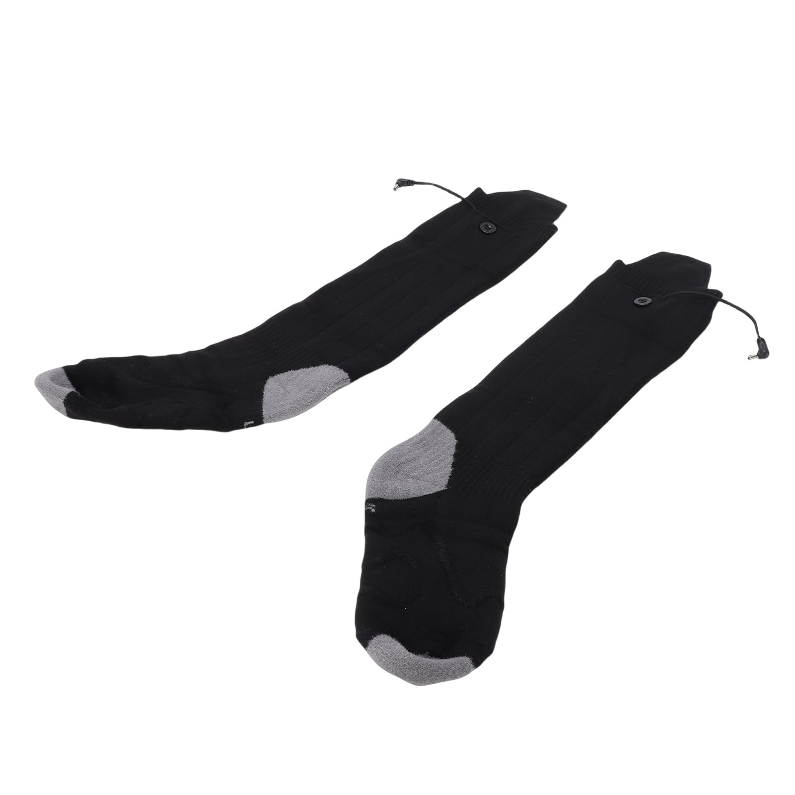 SIXRUN Beheizbare Socken Schwarz Wiederaufladbar für Skifahren und Outdoor-Aktivitäten mit Einstellbarer Temperatur 4 Stufen Waschbarer Stoff 2 Paar