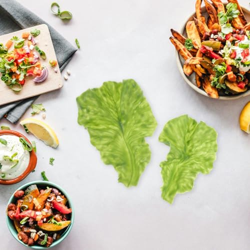 DOITOOL Artificial Lettuce Leaves, 6PCS Fake Lettuce Leaf Model, Pvc Fake Vegetable Model, Simulation Plastic Lifelike Vegetable Leaf for House Kitchen Party Pub Decoration Cabinet Ornament