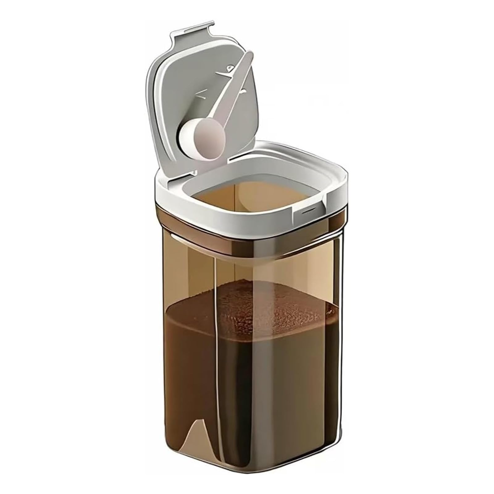 Jazuaiao Storage Container with Builts in Spoon for Dry Food Kitchen Organization and Easy Access Kitchen Storage Jars with Spoon