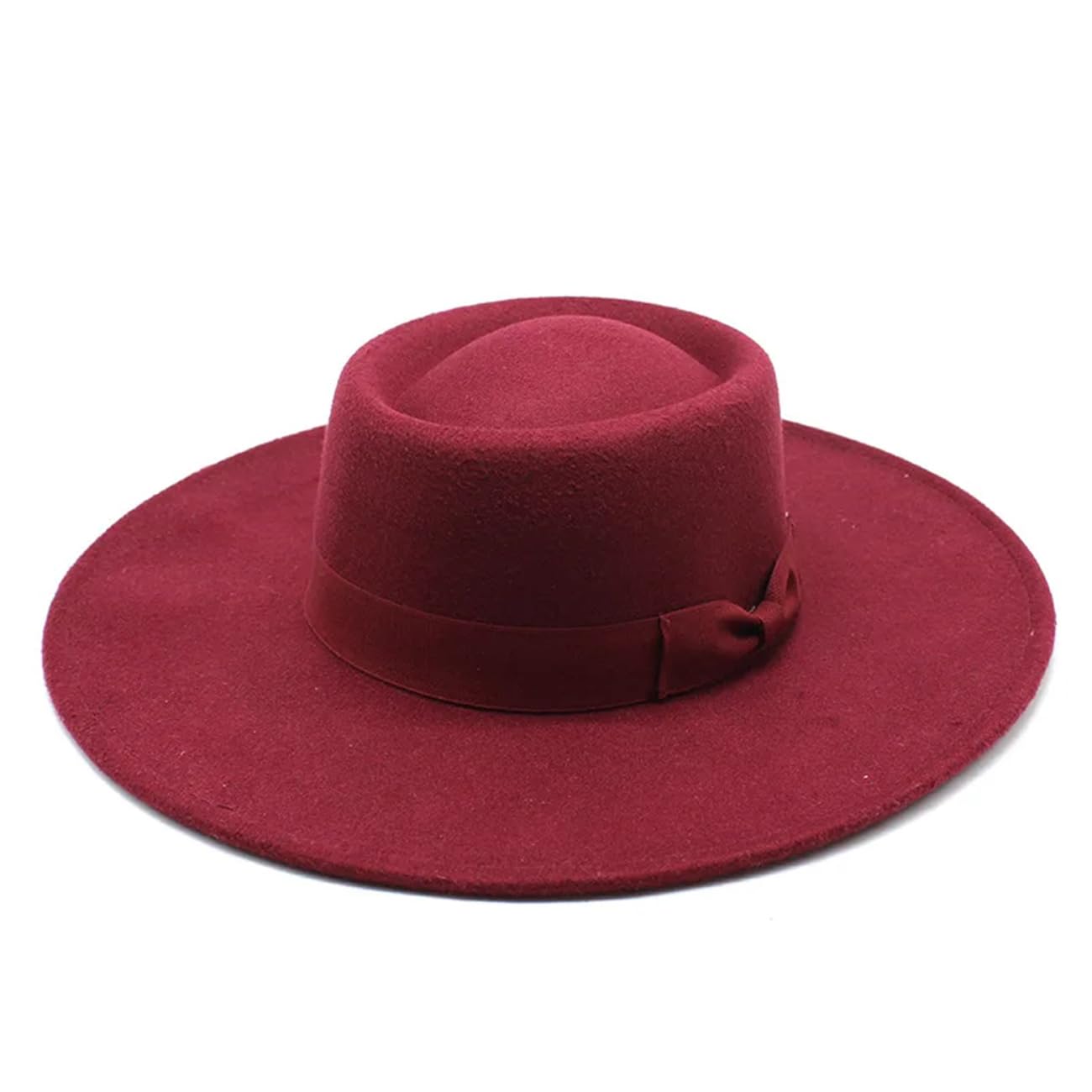 Cappello da donna 8 cm Pork Pie cappello elegante di lana Jazz cappelli autunno e inverno tinta unita Panama Cap