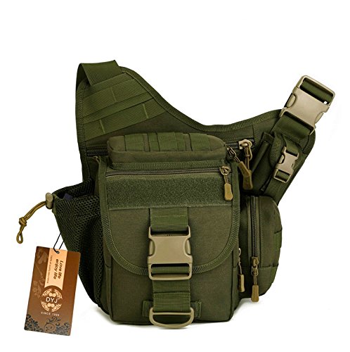 DYJ Multi-functional Tactical Camera Messenger Bag Fishing Tackle Bag Military Shoulder Bag Backpack EDC Sling Pack for Hiking Camping Trekking Cycling