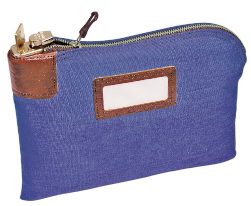 MMF Industries Night Deposit Bag, 8 1/2in.H x 11in.W, 3-Ply Nylon, Navy Blue