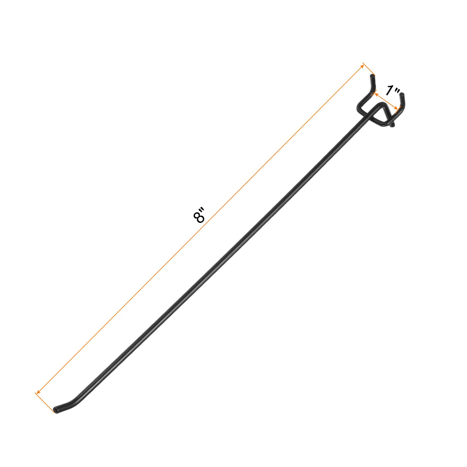 QUARKZMAN 100 Piezas Ganchos Para Tablero Perforado 12" Acero Inoxidable Ganchos Para Colgar Organizador De Herramientas Para Garaje Cocina Tienda Negro