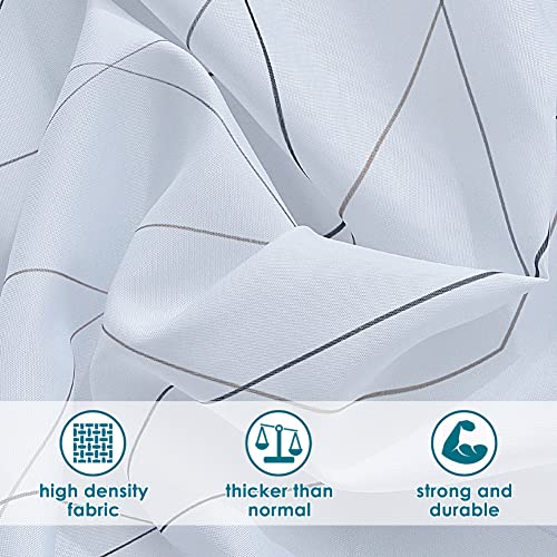 Lanmeng Fabric Shower Curtain For Bathroom Showers And Bathtubs, Black Gray Zigzag Line, Comes With 12 Hooks, Machine Washable, Extra Long (72-By-78 Inch), 72 X 78 In (Extra Long) #TOP3