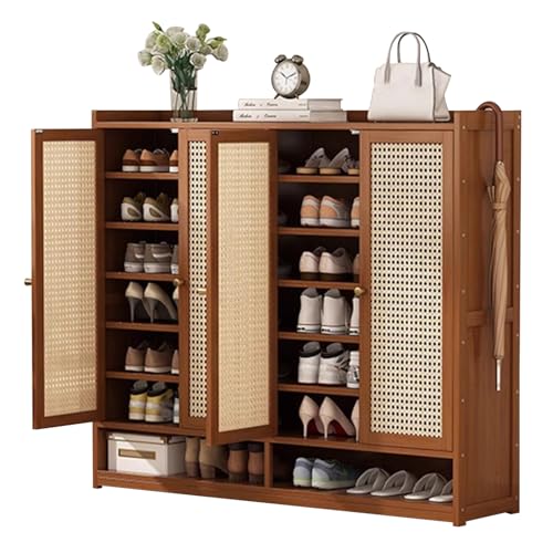 Farmhouse Rattan-Schuhschrank für den Eingangsbereich, stilvolles...