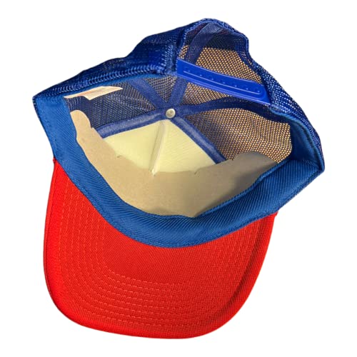 Raise Hell Praise Dale Snapback Trucker Hat for Men or Women, Vintage Fit with Funny Novelty Graphic, Custom Mesh Cap Red/White/Blue