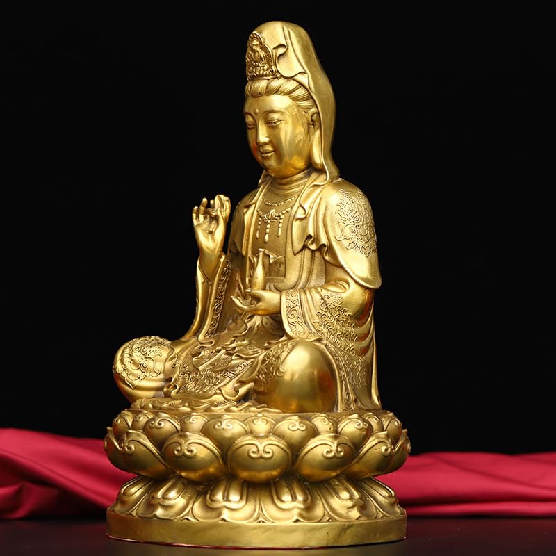 Estatua De Buda para Interiores Estatua de Buda de latón Guanyin, Adornos artesanales, Estatua de Bodhisattva, Estatua de meditación, decoración Estatua De Buda Meditando(M)