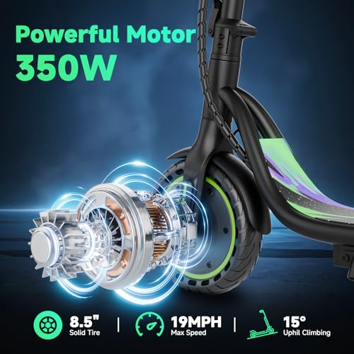 VOLPAM Electric Scooter with 8.5"/10" Solid Tire, 350W/500W Powerful Motor & 19/22 MPH Top Speed, 16/23 Miles Long Range, Folding E Scooter Choice #1