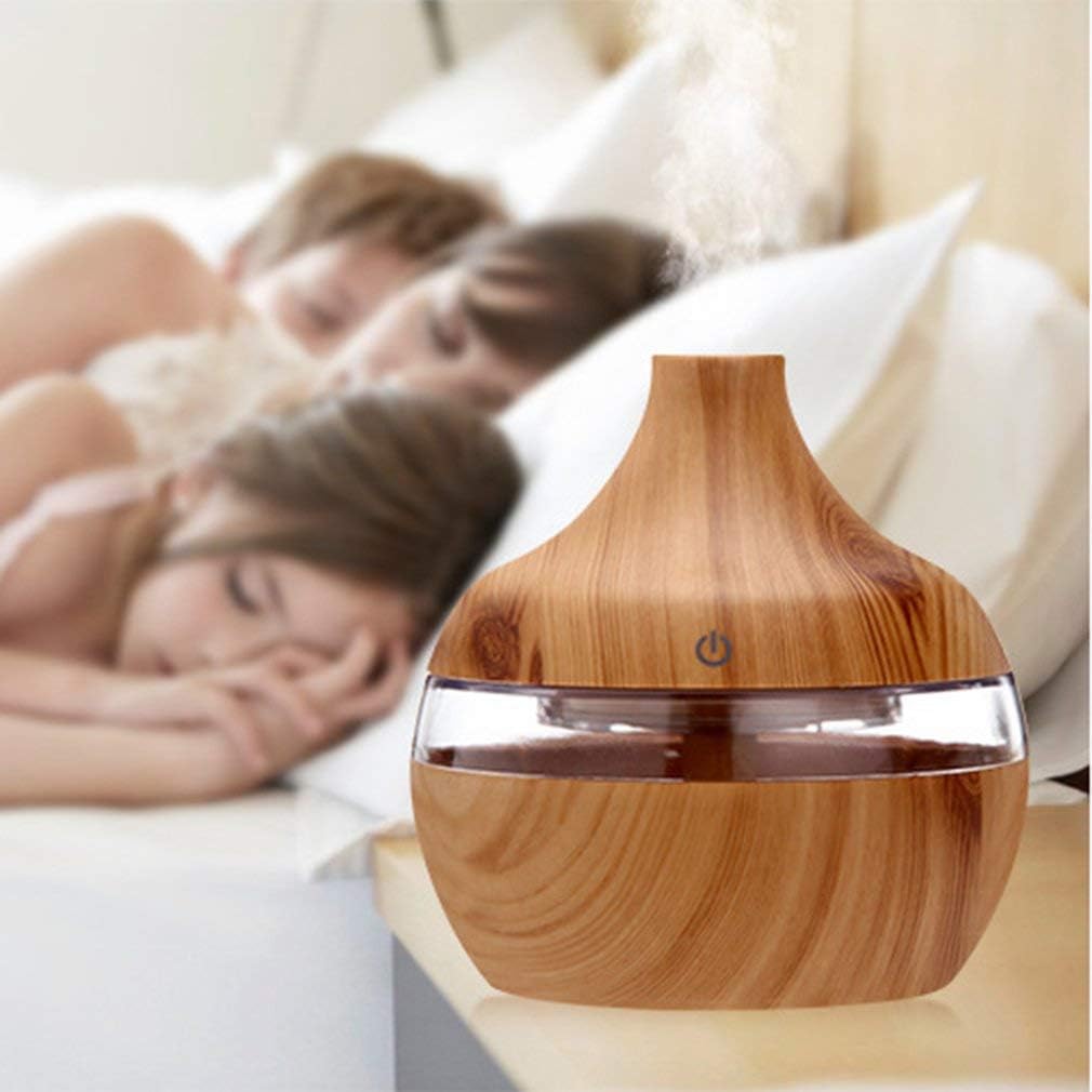 BUPEI Small Home Air Purifier ABS Material Aroma Diffuser Humidifier LED Night Light USB (Color : White)