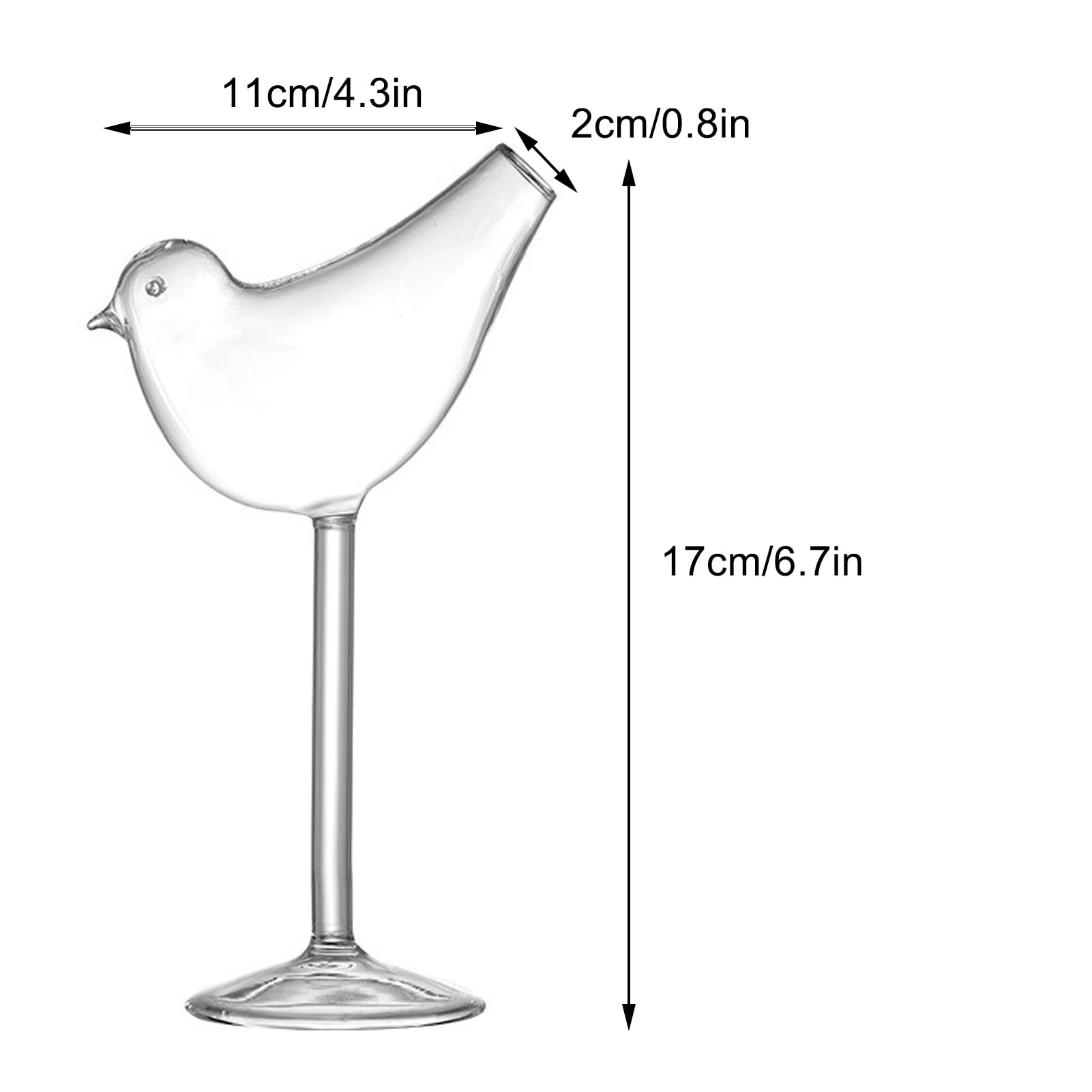Copas de Cóctel, 2 Piezas de Vasos para Beber Pájaros, Copas Creativas de Copa de Champán, Taza de Jugo Transparente para el Hogar, Bar, Restaurante, Copas de Cóctel