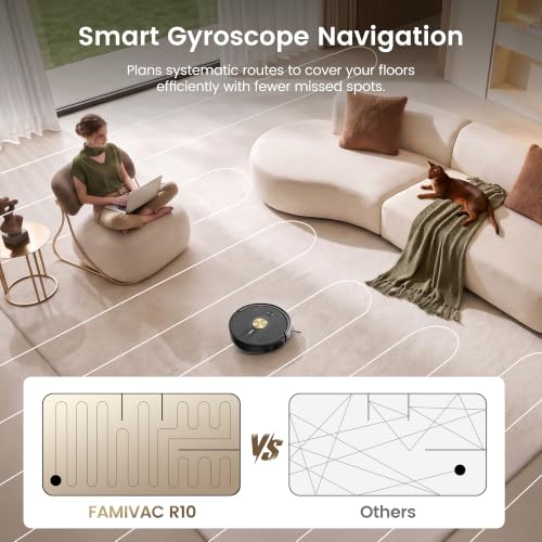 FAMIVAC Robot Vacuum Cleaner with Mop,6000Pa Strong Suction,160Min Runtime - Image 3