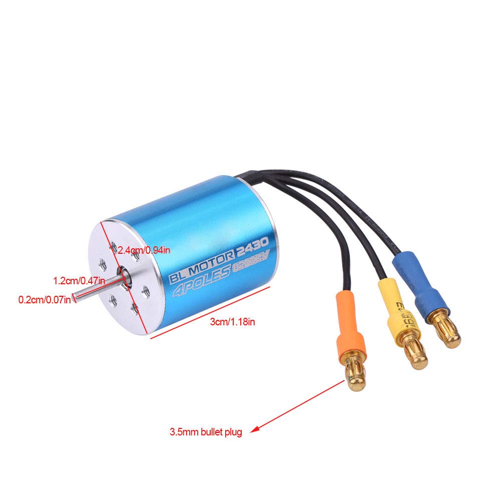 2430 8200KV 4 Poles Sensorless Brushless Motor w ￠2mm Shaft for 1 16 1 18 RC Model Car,Motor