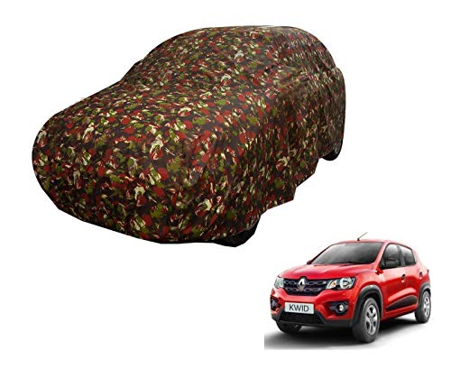 Image of Auto Hub Car Cover Compatible with Renault Kwid with Weather Proof, Triple Stitched, Kwid Car Cover Jungle Look