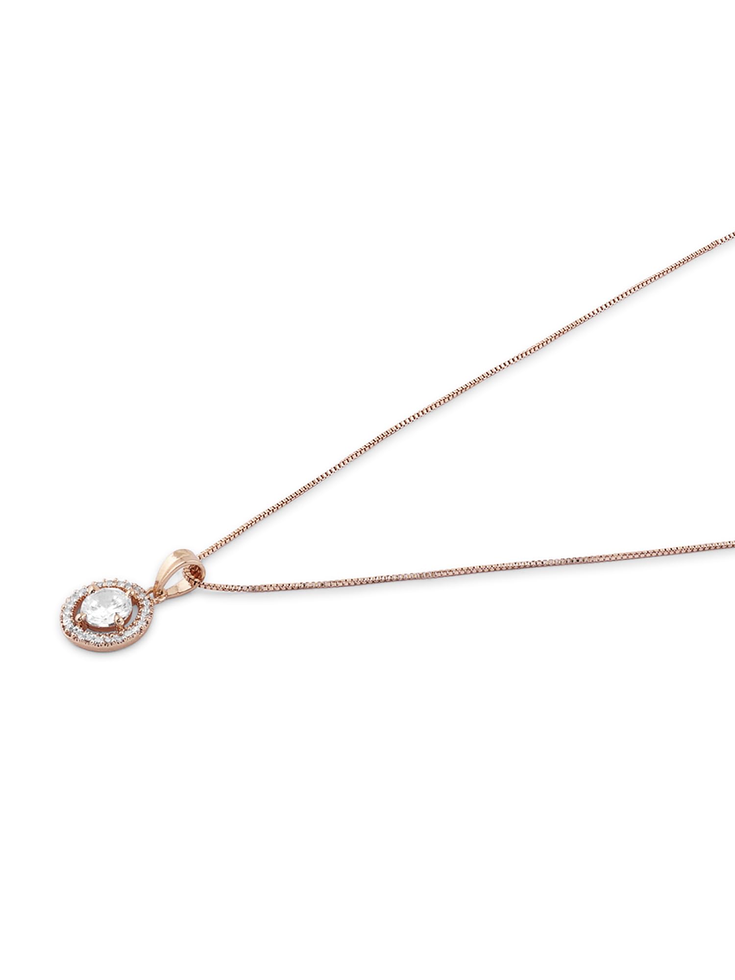 CZ Embellished Pendant & Chain - Women