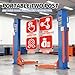 MachPro 2 Post Car Lift 8000 lbs - Portable Auto Lift & Hydraulic Vehicle Hoist for Home Garage - Mid Rise Design, 220V Motor with Tool Box & Q235 Steel Construction