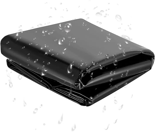 Image HIRSHA Large 0.2mm Fish Pond Liner, HDPE Pond Liner, Tear Resistant Resistant, Reinforced Landscaping, 2x9m 3x7m 4x6m 5x9m 6x10m (Size : 6x9m(19.6x29.5ft))