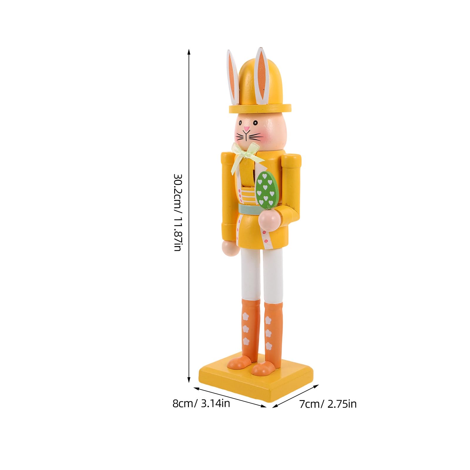 Osterhasen Nussknacker 30cm Gelbe Osterdekoration für Tisch Frühlingsfeste Robuste Osterfigur zur Innenraum Dekoration