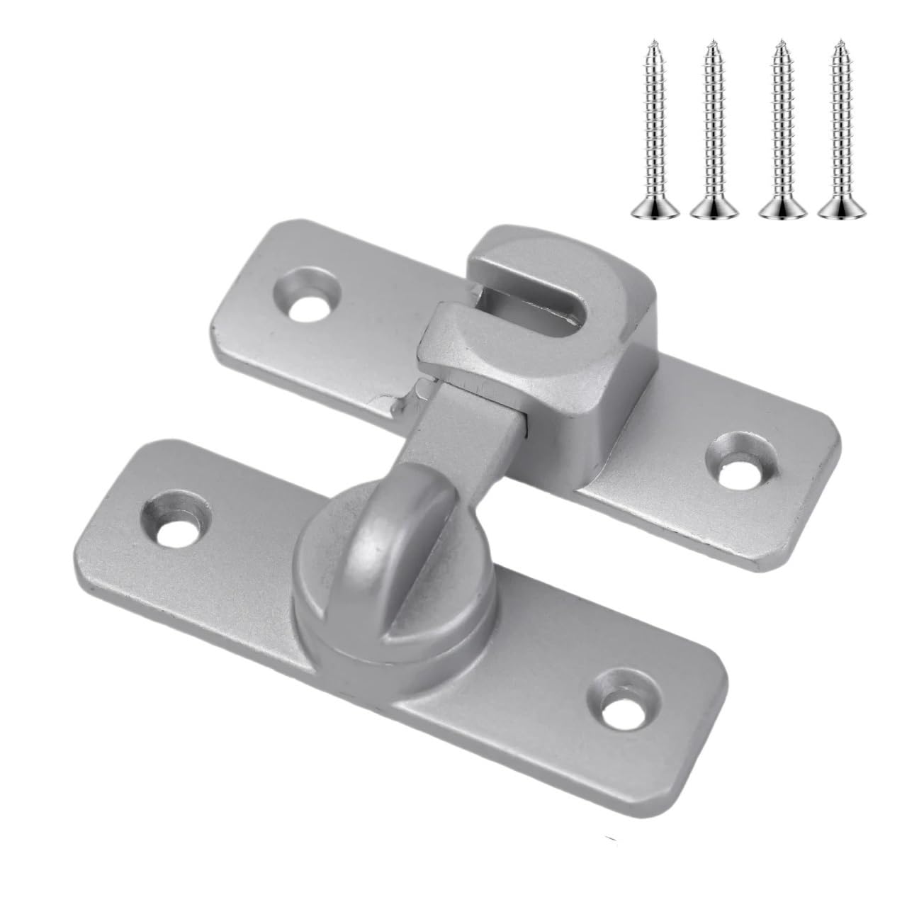 5pcs Gate Latch Alloy Right Angle Door Lock 90 180 Degree Gate Lock Sliding Door Latch Window Drawers Cabinet Gate Buckles Home Hardware for Barn Door(Silver)