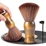 SIMPOR Vinyl Record Cleaning Kit with Stylus Brush, Anti Static Soft Velvet Record Brush Cleaner for LP Albums Turntable Player, Retro Wood Handle Dust Remover for Audiophile