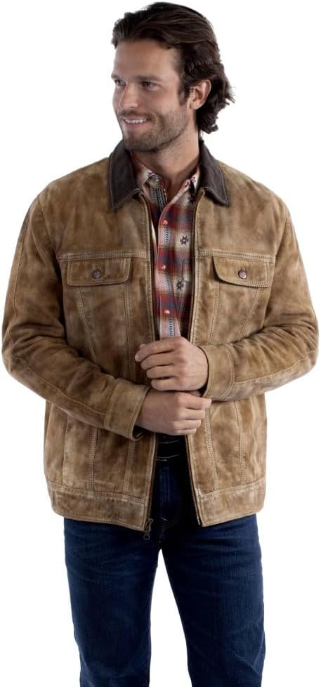 Scully 2069-82 Zip Front Leather Jacket - Tan