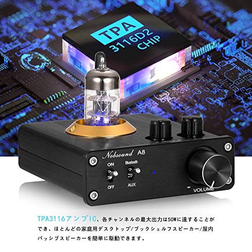 Nobsound A8 6N3 Mini 真空管アンプ Bluetooth 5.0 レシーバー ヘッドフォンアンプ ステレオ オーディオ アンプ