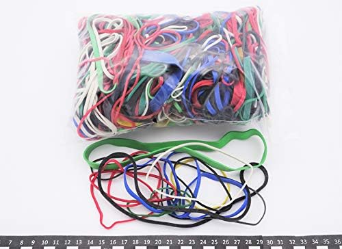 Progom – Lot 1kg Élastiques Caoutchouc Multicolores – Tailles Variées 30 à 200 Mm – Idéal Bureau, Maison & DIY