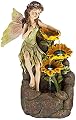 Garden Fairy with Sunflowers Outdoor Floor Cascading Water Fountain 26" High with LED Light for Garden Patio Backyard Deck Home Lawn Porch House Relaxation Exterior Balcony - John Timberland