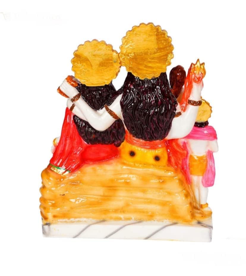 KRISHNAGALLERY1 Polyresin Shiv Parivar Murt Statue Idol with Kartik Ji Family for Home Pooja Room Gifted Piece Office Decor Idol 7 Inches (Multicolor) 1