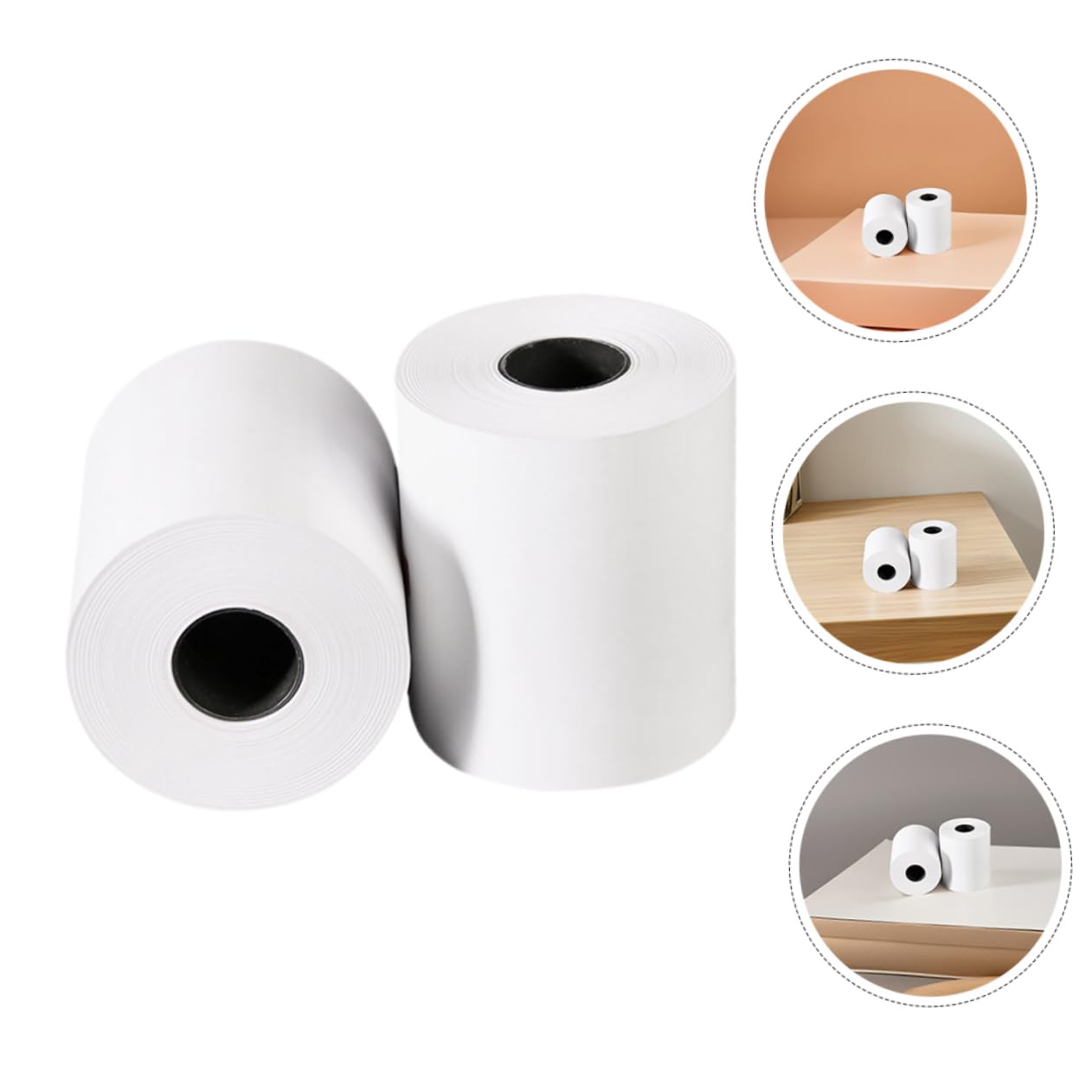 Veemoon 10 Papel Térmico Sin para Impresoras de Recibo para Caja Registradora Compatible con Impresoras Térmicas y