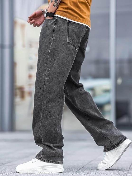 Image of JAAR Loose Fit Jeans for Men - Oversized Baggy Denim Pants | Mid Rise Streetwear Style |
