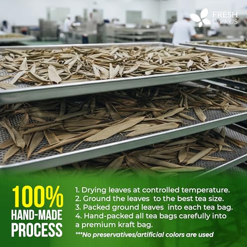 Image of FreshDrinkUS, Premium Bamboo Leaf Tea Bags | 40 Count | Naturally Light & Refreshing Caffeine-Free Herbal Tea - From 100% Natural Bamboo Leaves. Sugar-Free. Vegan