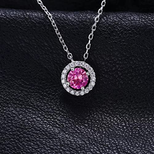 Bijoux de pierres précieuses : collier pendentif rose round 1.1ct au raffinement absolu