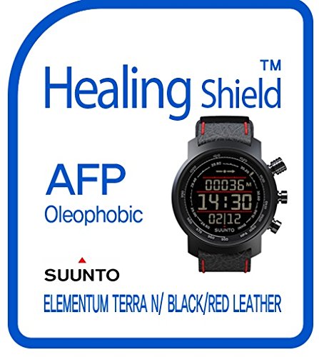 Healing ShieldHealingshield Screen Protector Oleophobic AFP Clear Film for Brand Watch Elementum Terra N Black Red Leather [Front 2pcs]
