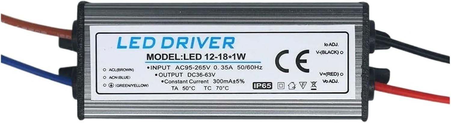 LED Waterproof Driver 1-3W 4-7W 8-12W 25-36W 300mA LED Light Power Supply Constant Current Voltage Lighting Transformer 100V-260V(18-25W)
