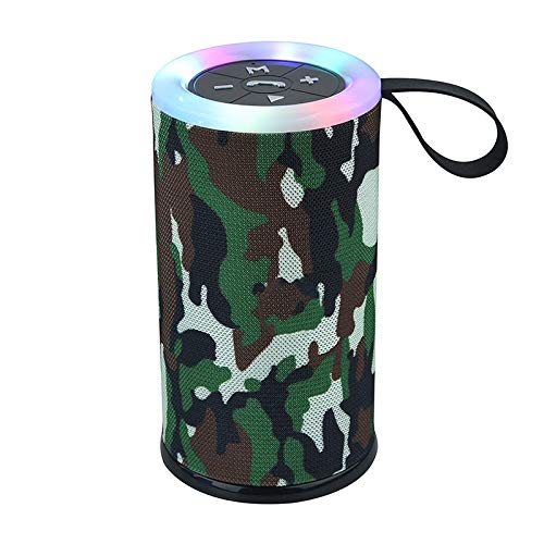 VejiA Altavoz Bluetooth Inalámbrico Apariencia cilíndrica Sonido Luminoso Circular Soporte de Graves para Exteriores Altavoces FM (Color: D) (E)