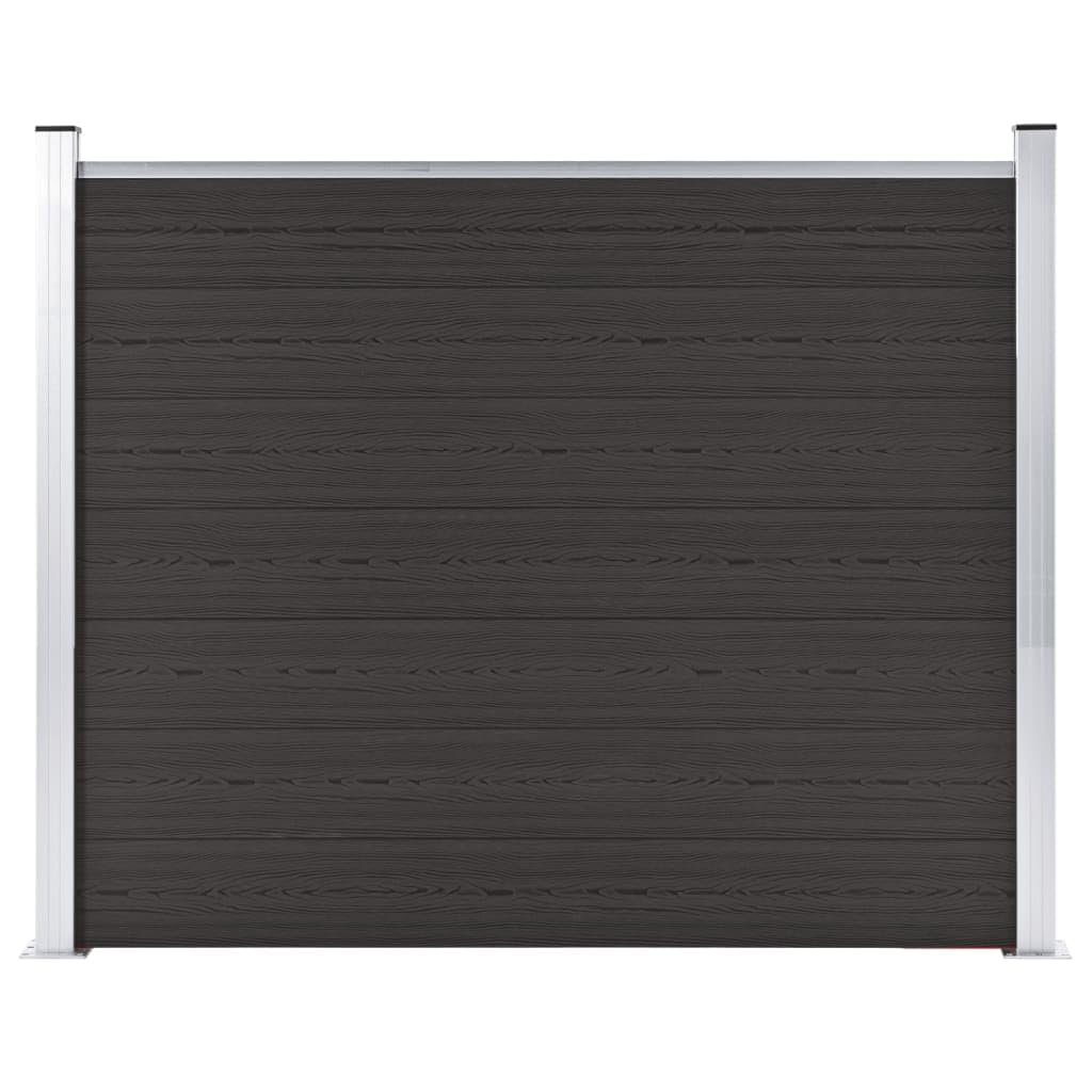Hardware, Zäune & Barrieren, Zaunpaneele, Zaunpaneel, WPC, 180 x 146 cm, Schwarz