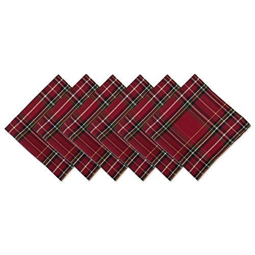 Servilletas de Tela Cuadradas DII Rojo Tartán x6 miniatura 1