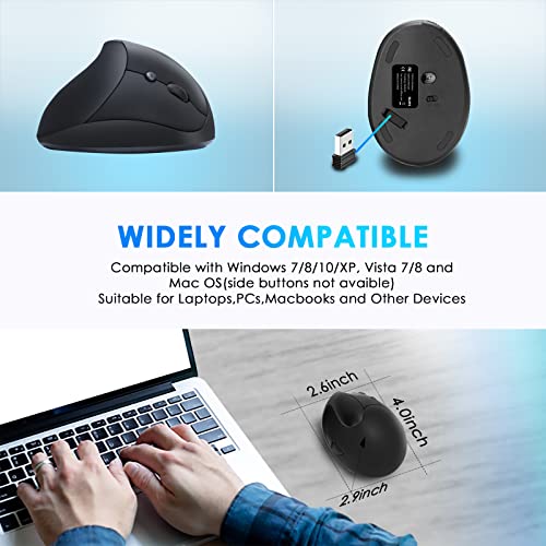Image of Right Hand Ergonomic Vertical Wireless Mouse Type C Rechargeable 6 Btn Mice