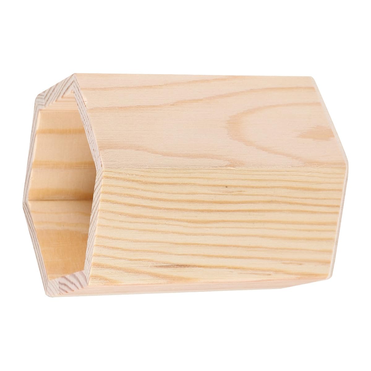 FOMIYES 8 soportes hexagonales de madera sin terminar, organizador de escritorio, contenedor de madera natural para oficina, hogar, brochas de maquillaje y almacenamiento de artículos de papelería