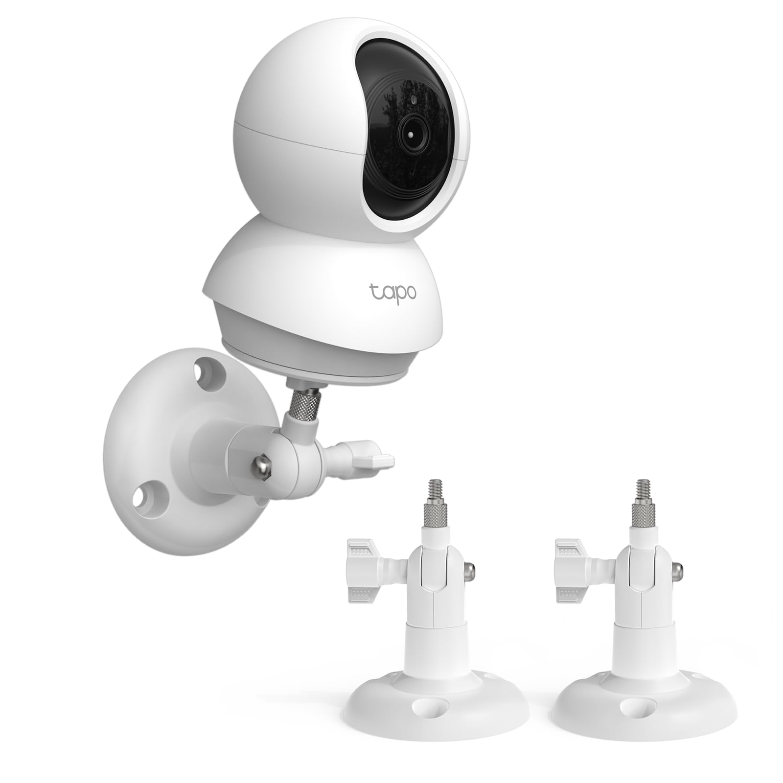 HOLACA Support mural Compatible avec TP-Link Tapo C200 / C210 / C220 / C201 / C202 / C211 / C212 / C222 / C230 Caméra de surveillance WiFi pour intérieur, Blanc 2 pièces