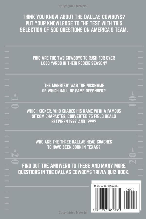 Dallas Cowboys Trivia Quiz Book De Chris Bradshaw | World Of