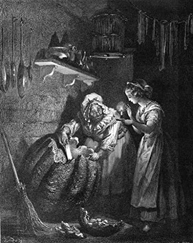 Carteles impresiones Cenicienta de Gustave Doré para decorar un salón vintage elegante