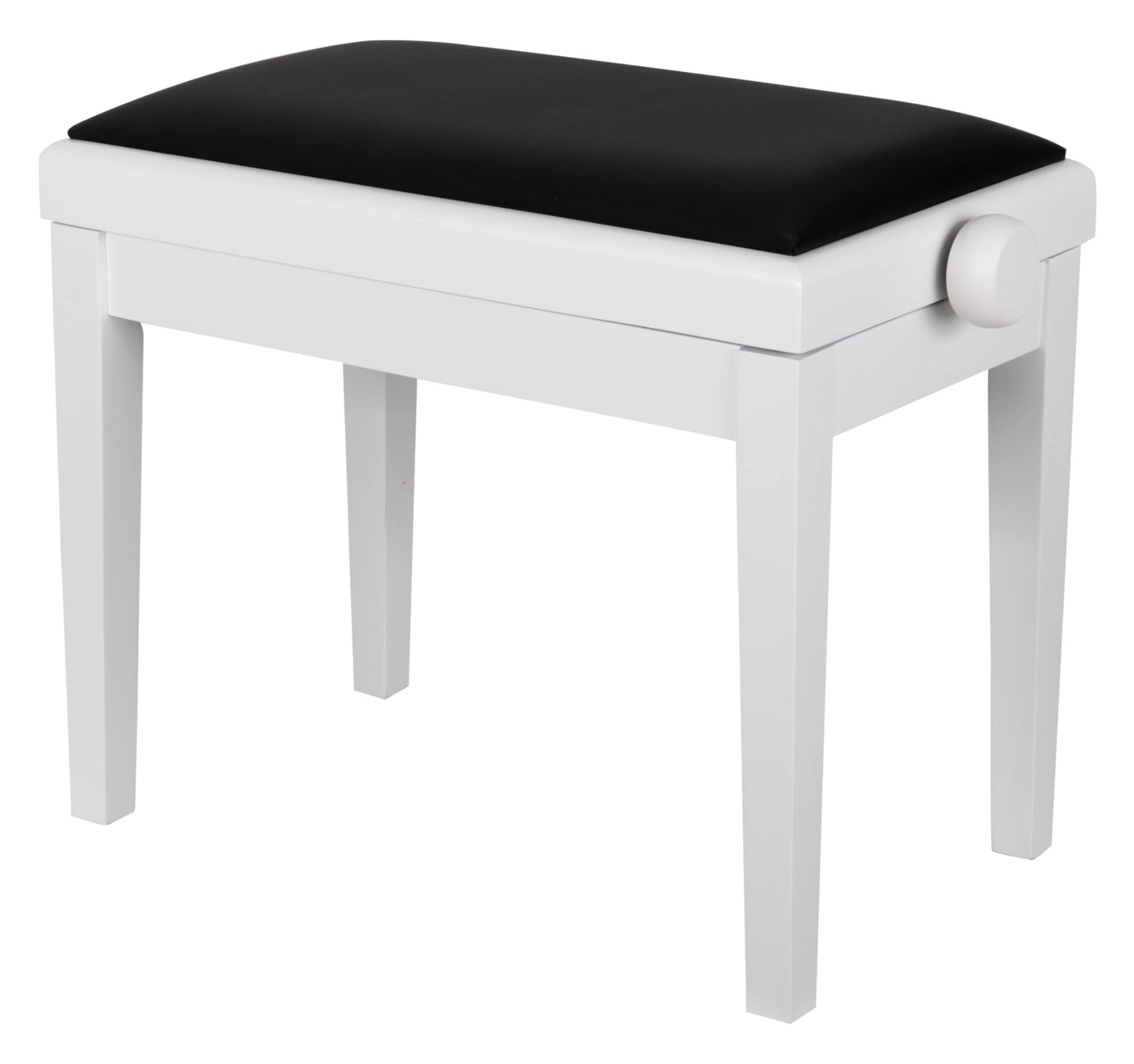 GEWA Pianobank Student – Höhenverstellbar 48-57 Cm, Massivholz, Kunstledersitz (weiß Matt)